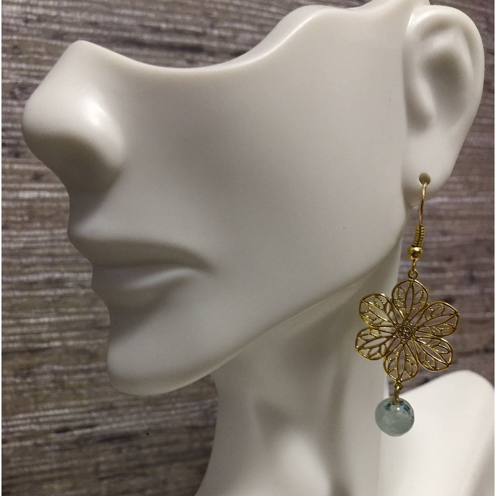 Handmade earrings with natural stones
